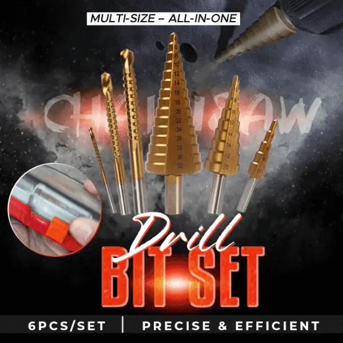 6PCS Multi-Size Step Drill Bit Set – All-in-One