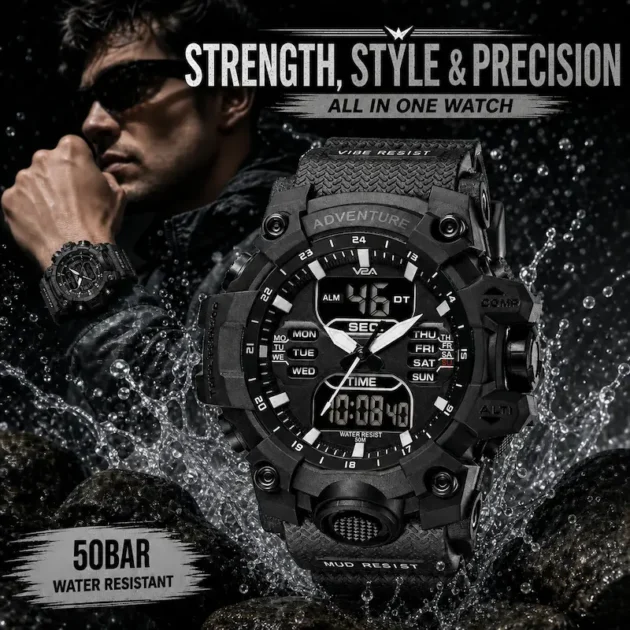 Men's Waterproof Analog Digital Sports Watch