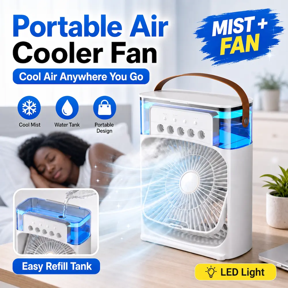 3-in-1 Mini Cooling Fan with Humidifier